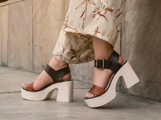 Velour Buckle Heels